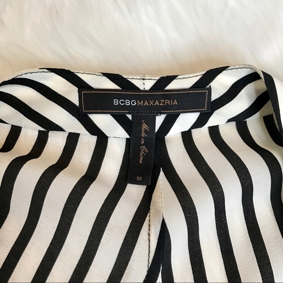 B C B G M A X A Z R I A : Striped Batwing Silk Top - Picture 7 of 8